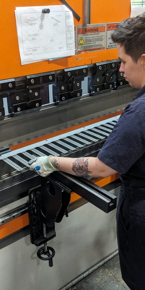 operator forming steel parts