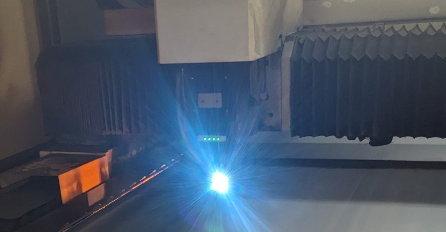 Sheet and plate laser cutting in progress at Seaborn Manufacturing